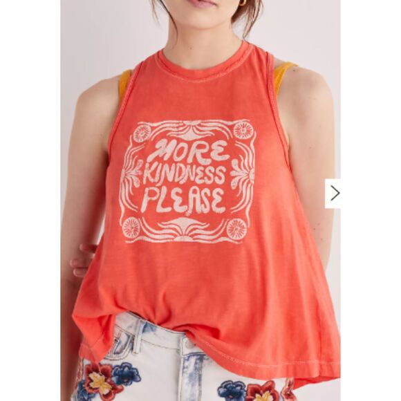 Anthropologie Pilcro Sun Keep Kindness Twist-Back Graphic Tank Medium - Picture 1 of 4